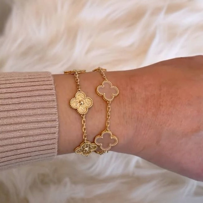 Firkløver Armbånd med Zirkonia