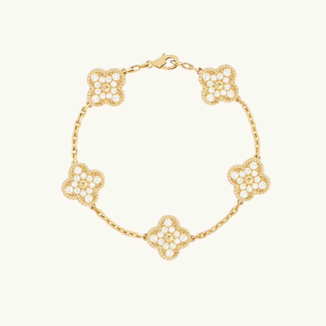 Firkløver Armbånd med Zirkonia