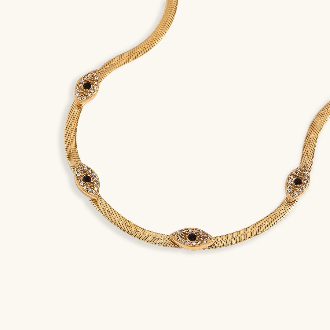 Faunne Onde Øyet Halskjede i Gull