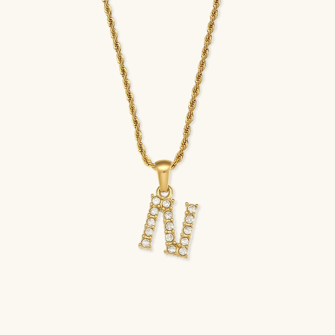 Maeve Diamantinitial Halskjede i Gull