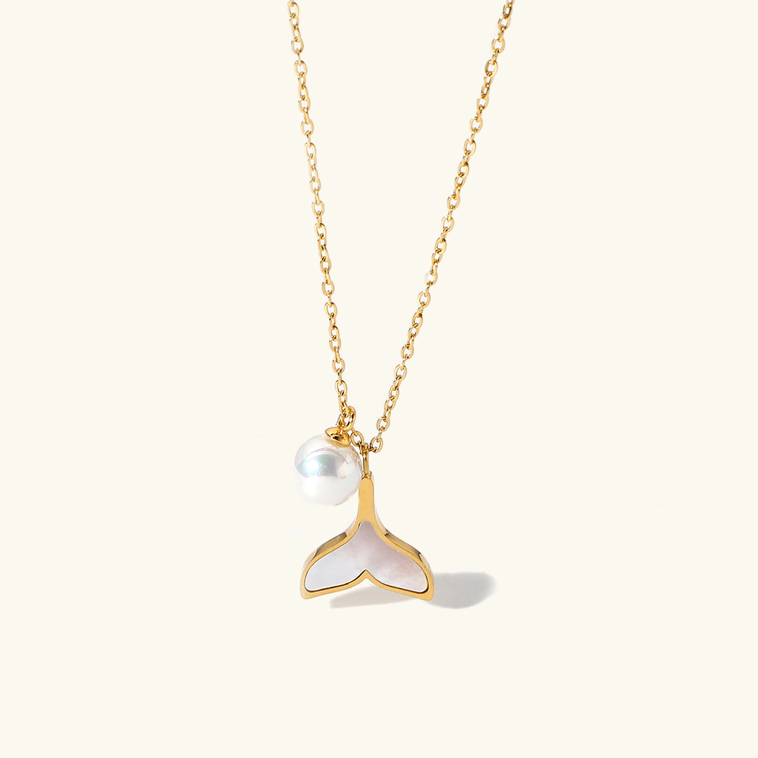 Mermaid Perlehalskjede i Gull