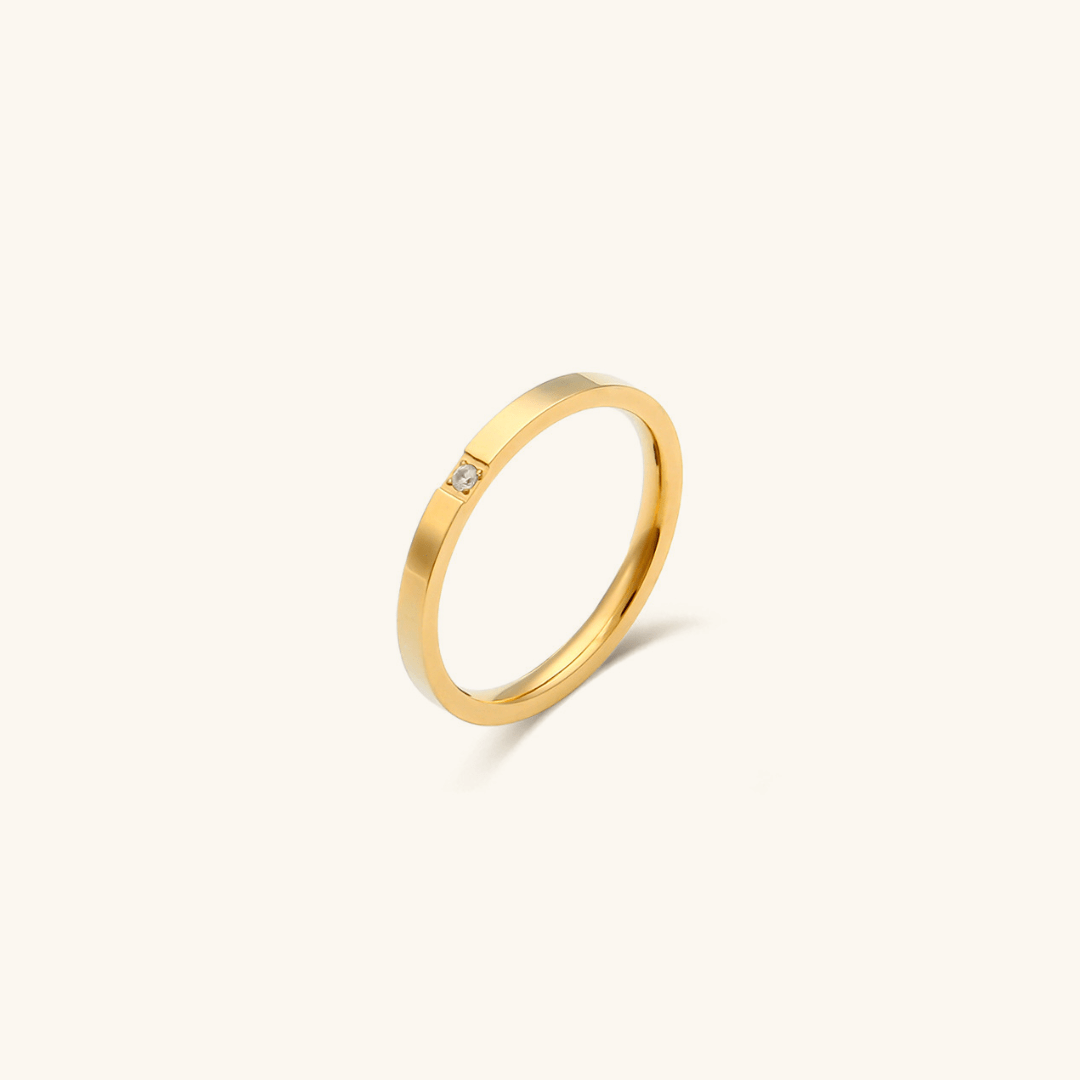 Sage Minimalistisk Ring i Gull