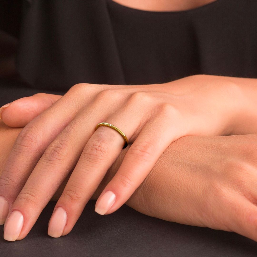 Sage Minimalistisk Ring i Gull