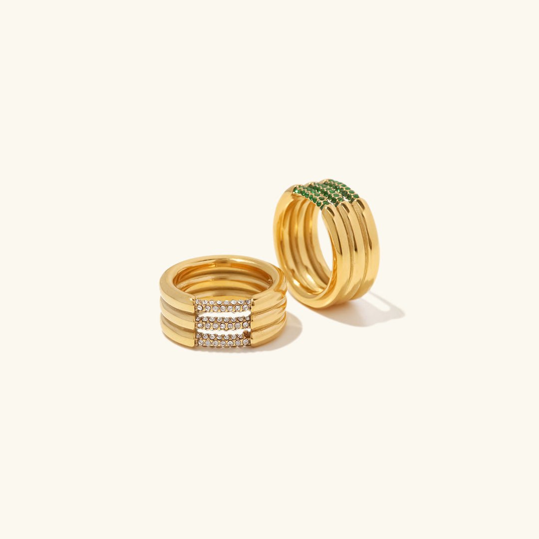 Serenity Glitrende Ring i Gull