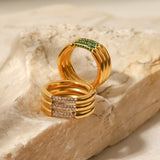 Serenity Glitrende Ring i Gull