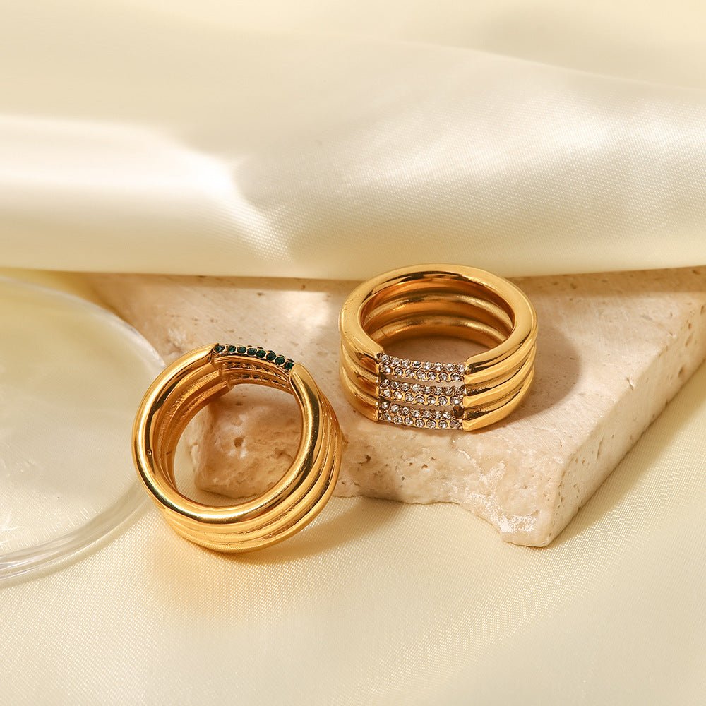 Serenity Glitrende Ring i Gull