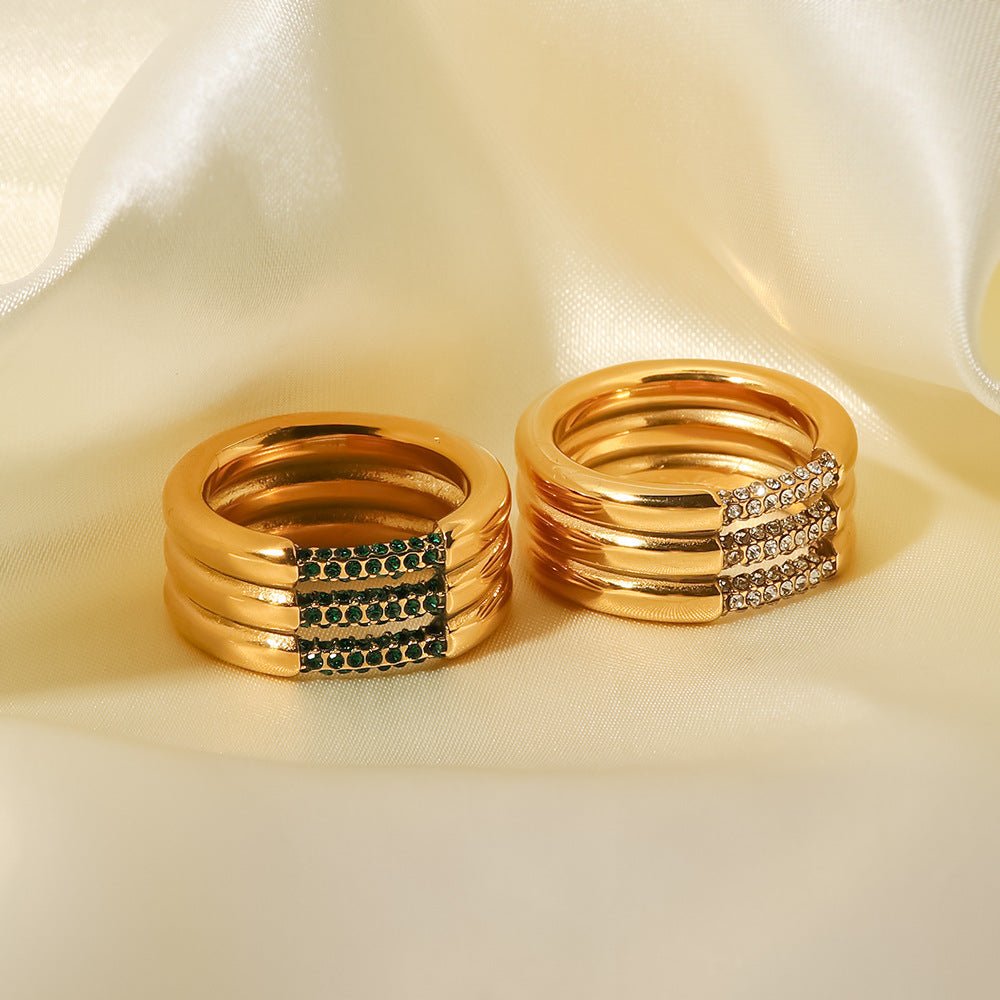 Serenity Glitrende Ring i Gull